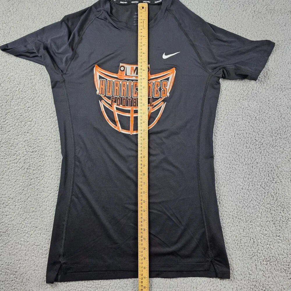 Miami Hurricanes Shirt Mens 2XL Black Nike Pro Slim Fit Athletic Training Logo